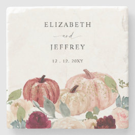 Porta-copo De Pedra Casamento de Outono Country Moderno Rústico com Ab