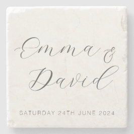 Porta-copo De Pedra Casamento Elegante Personalizado