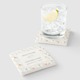 Porta-copo De Pedra Casamento Floral Moderno Boho Chic Wildflower