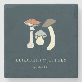 Porta-copo De Pedra Casamento Rustic Elegant Woodland Wild Mushroom