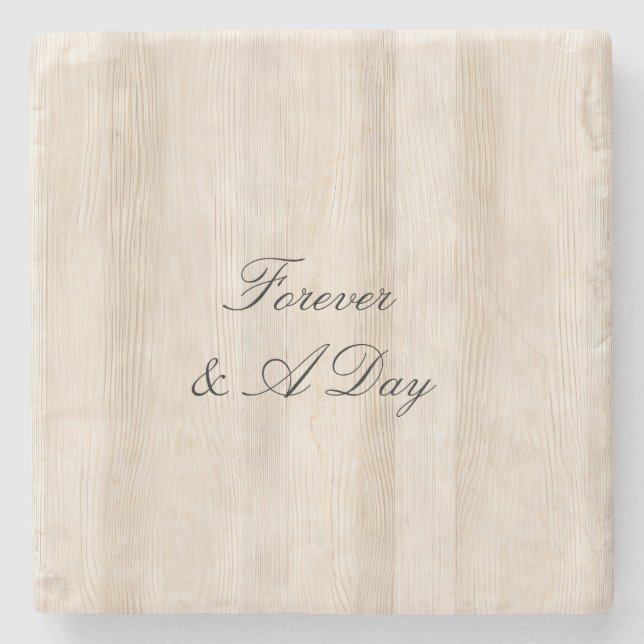 Porta-copo De Pedra Casamento Rustic Faux Cream White Wood (Frente)