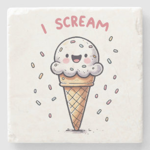 Porta-copo De Pedra Casquinha de Sorvete I Scream com Confeitos