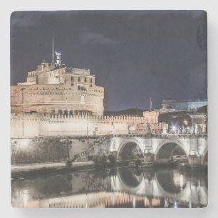 Porta-copo De Pedra Castel Sant Angelo à noite em Roma