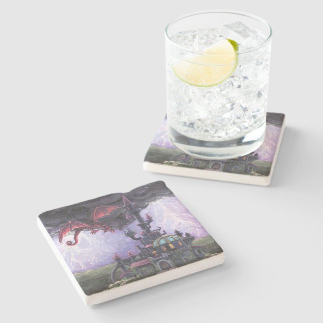 Porta-copo De Pedra Castelo Dragon (Lateral)