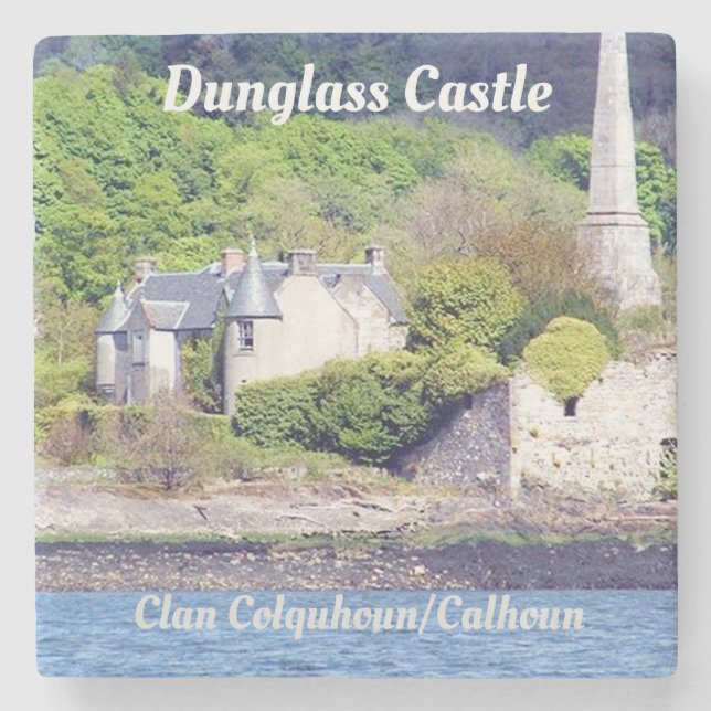 Porta-copo De Pedra Castelo Dunglass - Clan Colquhoun/Calhoun (Frente)