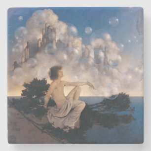 Porta-copo De Pedra Castelos no Ar de Maxfield Parrish 1904 Fantasia V