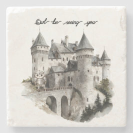 Porta-copo De Pedra Castle Owl Be Seeing You