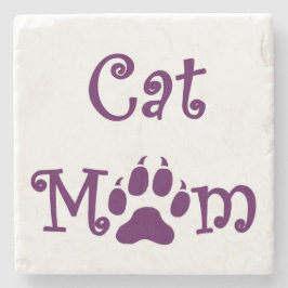 Porta-copo De Pedra Cat Mãe, Roxo, Portas copos, Dia de as mães