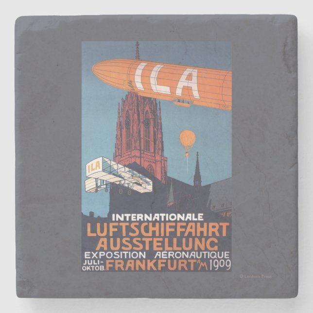 Porta-copo De Pedra Catedral vermelha - ?a exposição aeronáutica (Frente)