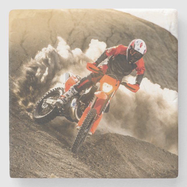 Porta-copo De Pedra Cavaleiro Motocross (Frente)