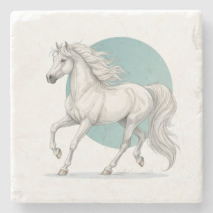 Porta-copo De Pedra Cavalo Branco