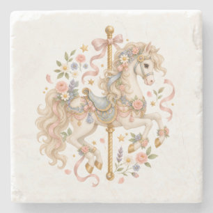 Porta-copo De Pedra Cavalo de Carrossel Elegante Conto de Fadas Francê
