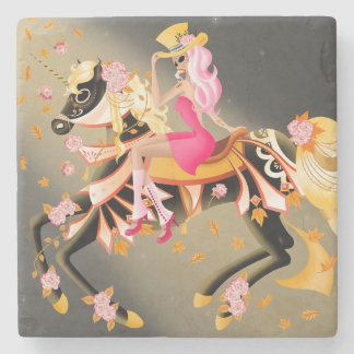 Porta-copo De Pedra Cavalo de Caveira de Açúcar e Dama de Pedra Coaste