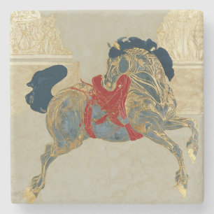 Porta-copo De Pedra Cavalo Dourado Imperial