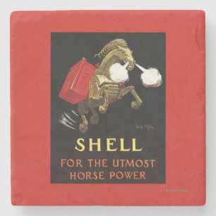 Porta-copo De Pedra Cavalo mecânico com Shell Oil