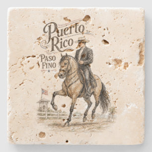 Porta-copo De Pedra Cavalo Paso Fino de Porto Rico Nossa Herança