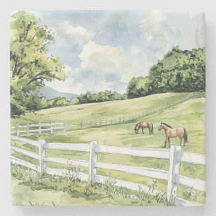 Porta-copo De Pedra Cavalos da Fazenda Green Pastures