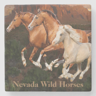 Porta-copo De Pedra cavalos selvagens do Arizona