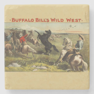 Porta-copo De Pedra Cavalos Selvagens Oeste de Buffalo Bill