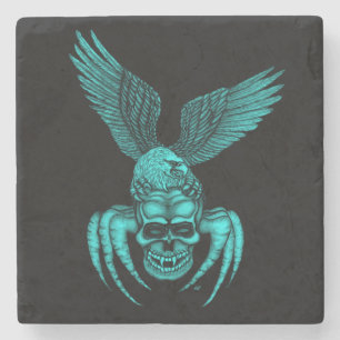 Porta-copo De Pedra Caveira-aranha com águia