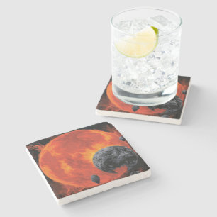 Porta-copo De Pedra Cemitério Espacial Caveira de Halloween Galáxia de