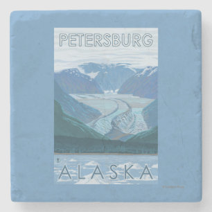 Porta-copo De Pedra Cena da geleira - Petersburgo, Alaska