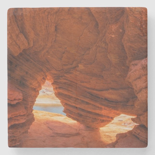 Porta-copo De Pedra Cena de caverna de arenito erodido (Frente)