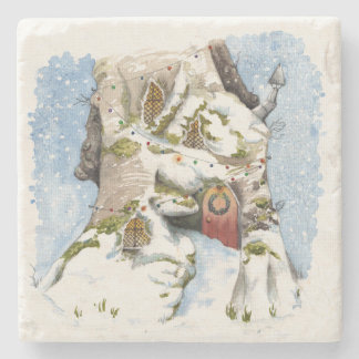Porta-copo De Pedra Cena de Natal