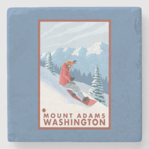 Porta-copo De Pedra Cena do Snowboarder - montagem Adams, Washington