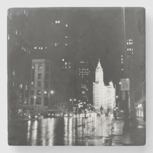 Porta-copo De Pedra cerca de 1954: Da vista uma avenida de Michigan