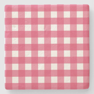 Porta-copo De Pedra Cerise Gingham