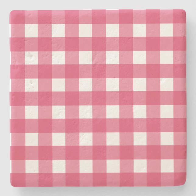 Porta-copo De Pedra Cerise Gingham (Frente)