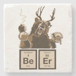 Porta-copo De Pedra Cerveja descoberta urso da química