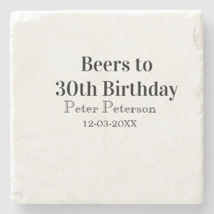 Porta-copo De Pedra Cervejas para 30º aniversário nome data homem eleg