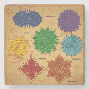 Porta-copo De Pedra Chakra, Ajna, muladhara, anahata, manipura,