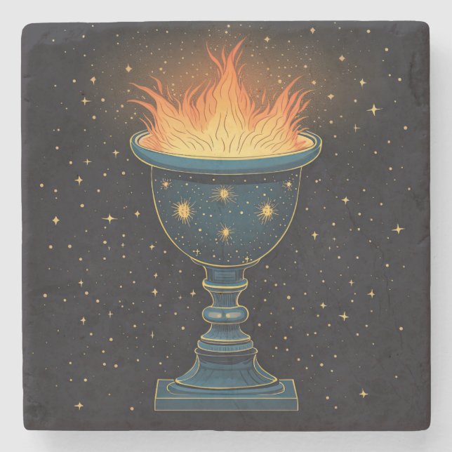 Porta-copo De Pedra Chalice Flaming no Céu (Frente)