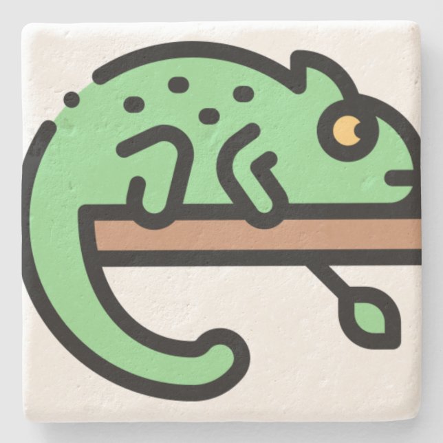 Porta-copo De Pedra Chameleon (Frente)