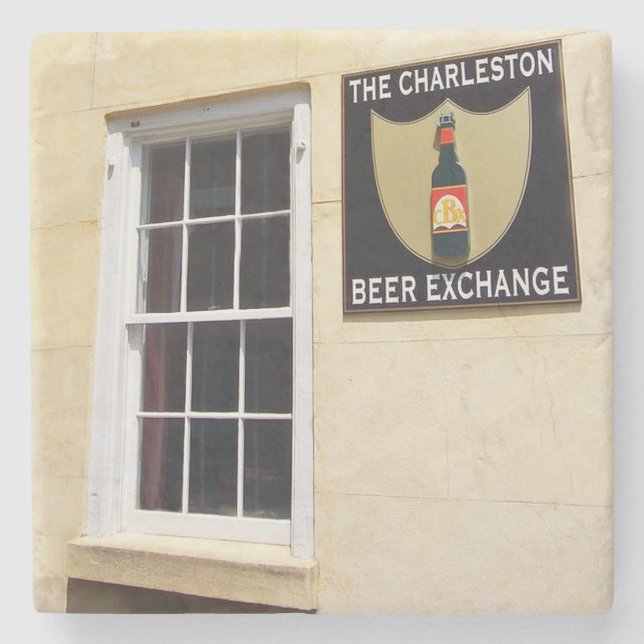 Porta-copo De Pedra Charleston Beer Exchange Charleston, SC. (Frente)