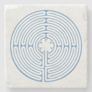 Porta-copo De Pedra Chartres Labyrinth Blue