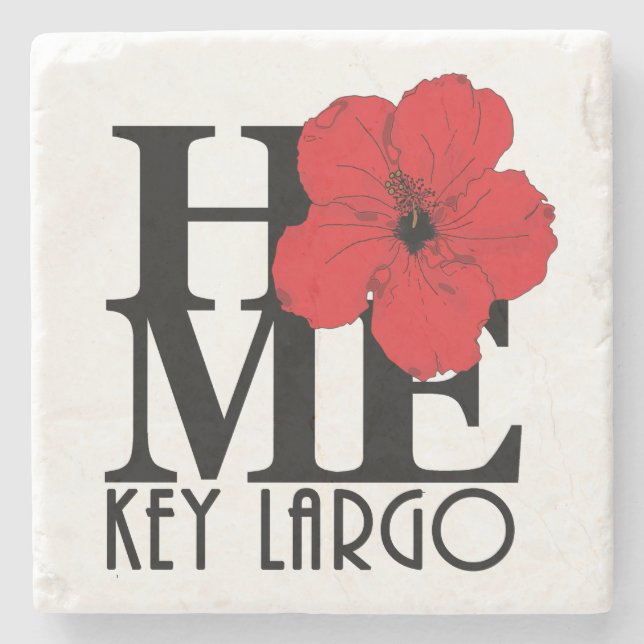 Porta-copo De Pedra Chave DOMÉSTICA Largo Red Hibiscus (Frente)