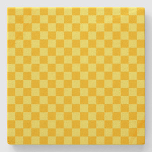 Porta-copo De Pedra Checkerboard de combinação amarela por ShirleyTayl
