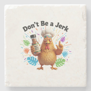 Porta-copo De Pedra Chef de Frango Molho Picante Engraçado Humor de