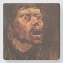 Porta-copo De Pedra Chefe de um Homem Irritado (Tristeza e Sofrimento)