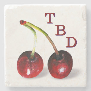 Porta-copo De Pedra Cherries Stone Porta copos
