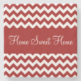 Porta-copo De Pedra Cherry Red Chevron Stripes