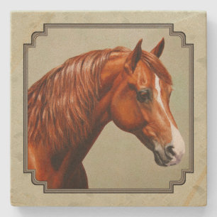 Porta-copo De Pedra Chestnut Morgan Horse Sage Green