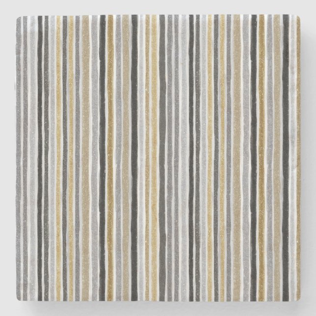 Porta-copo De Pedra Chic Blue White Stripes (Frente)