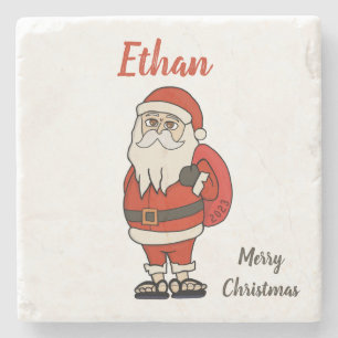 Porta-copo De Pedra Chinelos de Natal do Papai Noel Personalizado