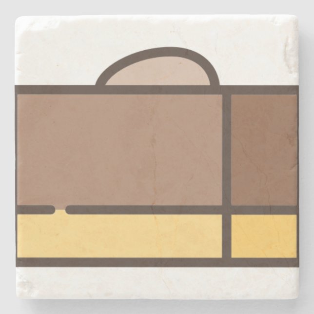 Porta-copo De Pedra chocolate (Frente)