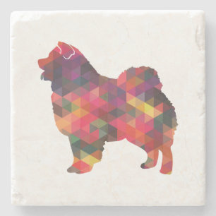 Porta-copo De Pedra Chow Chow Dog Breed Geo Silhouette